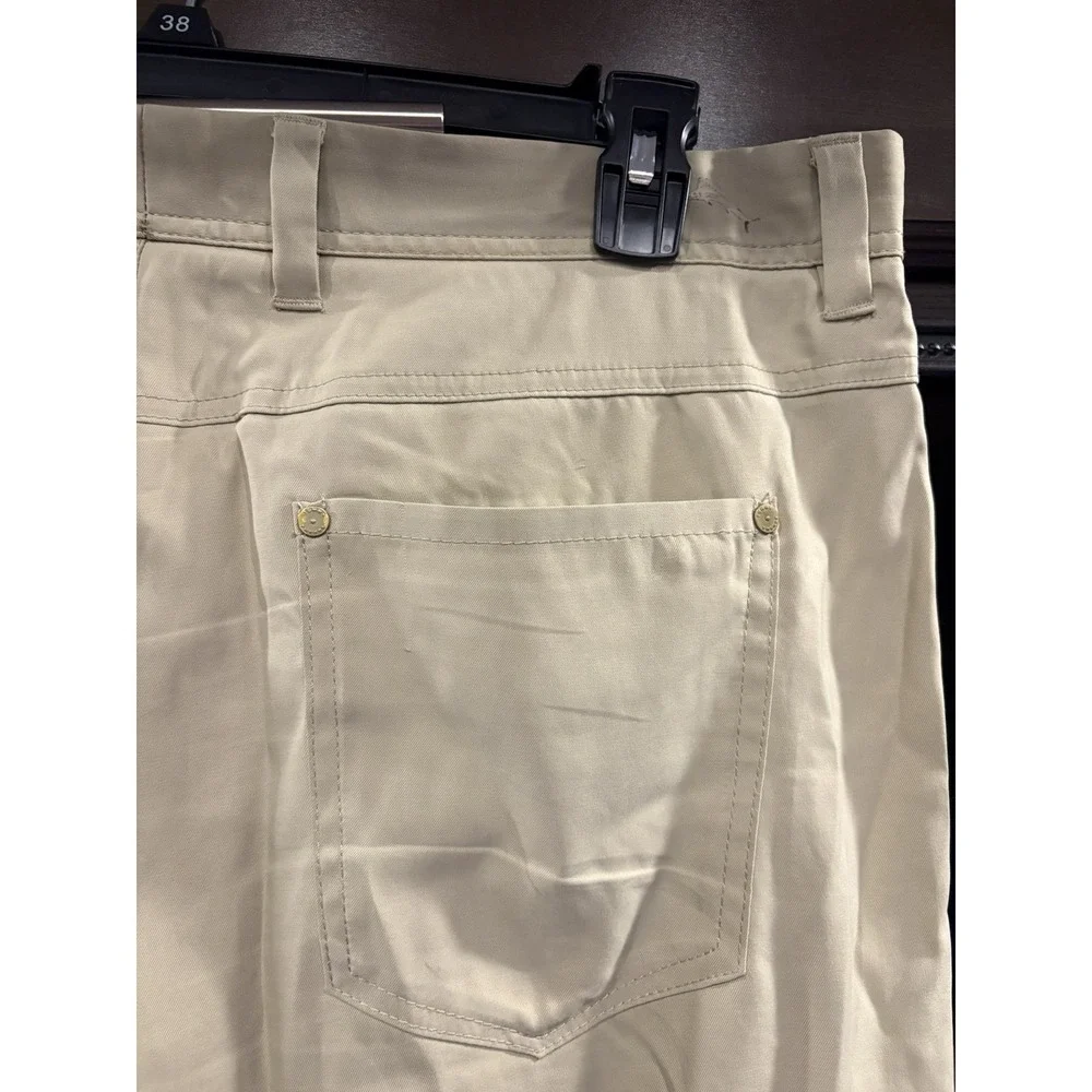 Tommy Bahama mens 35x30 Khaki Performance Pants Beige 5 Pocket Stretch Casual